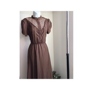 Brown Beauty. Vintage Jane Barr label dress.